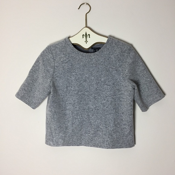 Theory Tops - Theory 'Hesha' wool blend cropped zip back top